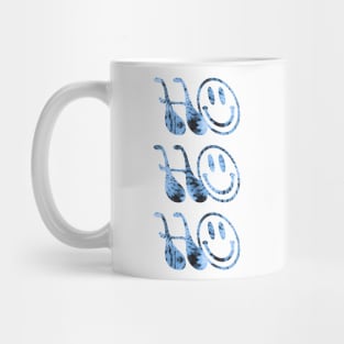 HO-HO-HO! groovy typography \\ blue tie dye and smiley face Mug